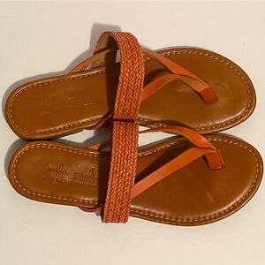 Mila Paoli Brown and Orange Sandals